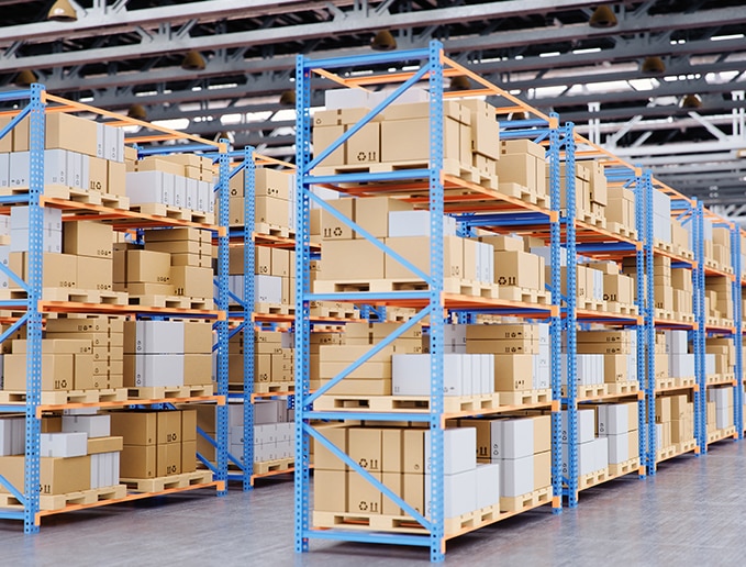 boxes in warehouse